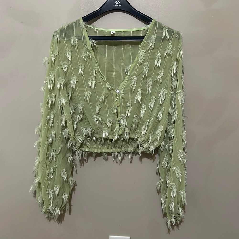 Light green M crop top